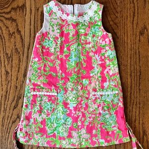 Lilly Pulitzer Pink and Green Floral Kids Dress
